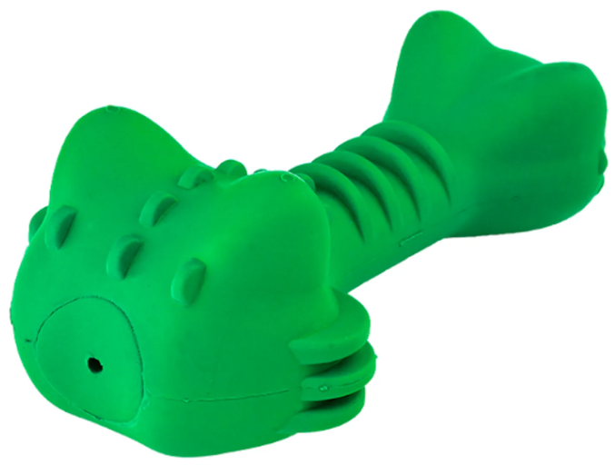 Игрушка Mr.Kranch для собак Крокодил с пищалкой 18 см зеленая с ароматом курицы