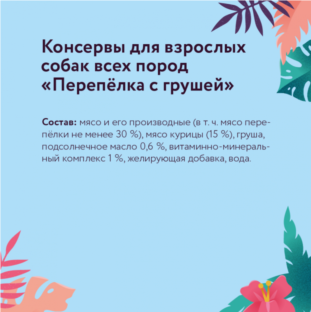 Корм Florida (консерв.) для собак, с ягнёнком и черникой, 240 г