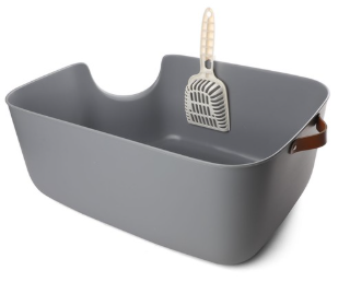 Туалет для кошек "Сканди"+совок серый, 550*390*225мм, серия HYGIENE