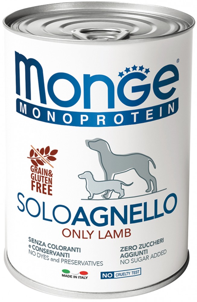 Влажный корм Monge Dog Monoproteico Solo консервы для собак паштет из ягненка 150 г