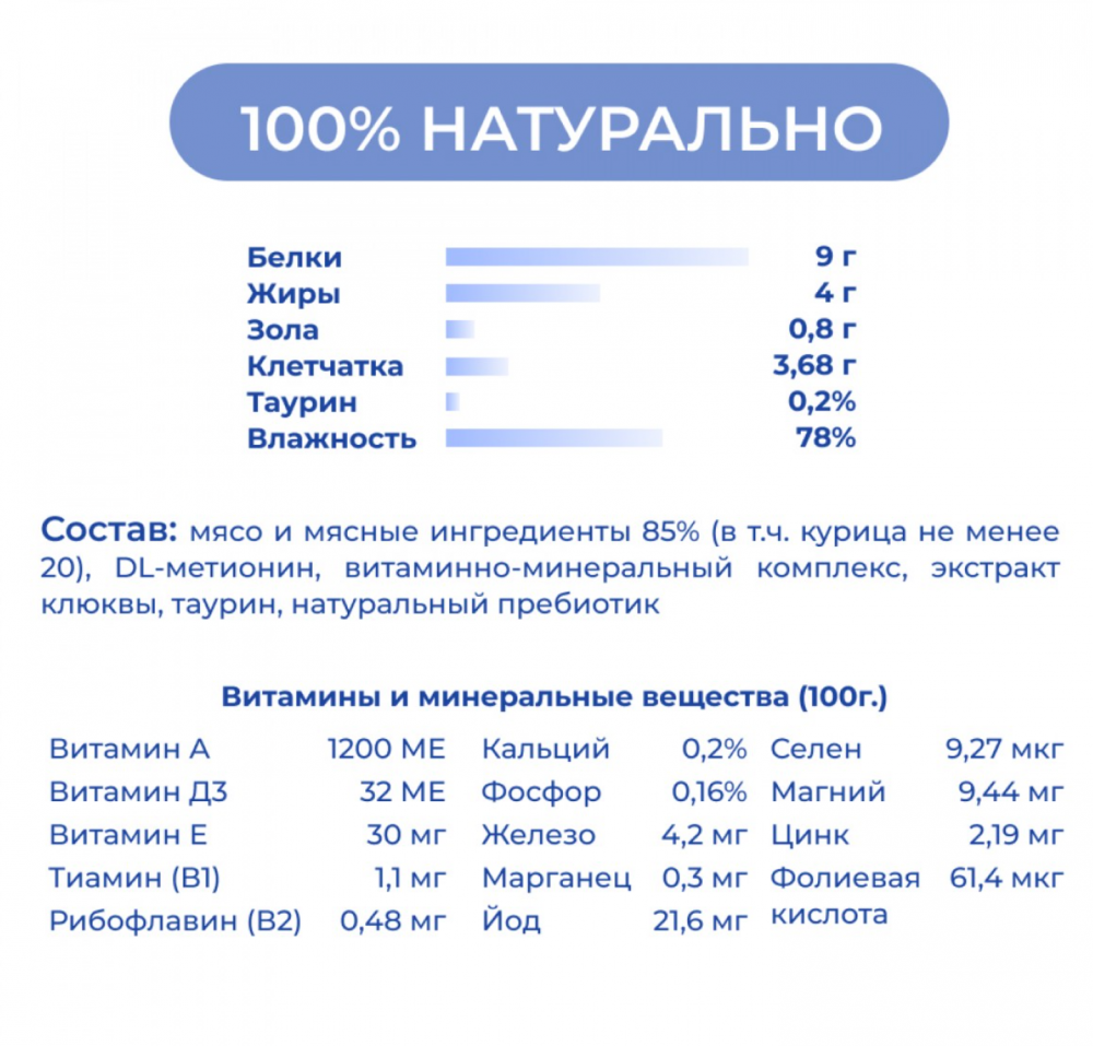 Консерва Jarvi Стерил Курица (ламистер) для стерилизованных кошек  100 г: ПАШТЕТ