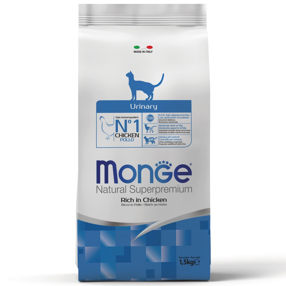 Корм сухой Monge Cat Urinary корм для кошек профилактика МКБ с курицей 10 кг